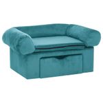 Petshop - Accesorii petshop - Culcusuri si custi - Culcusuri si saltele - Canapea pentru caini cu depozitare Turcoaz 75 x 50 x 38cm Plus - Infinity.ro