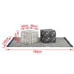 Casa si Gradina - Mobilier - Scaune si fotolii - Tabureti - Taburet geometric Gri si alb 40 x 40 x 40 cm tesatura - Infinity.ro