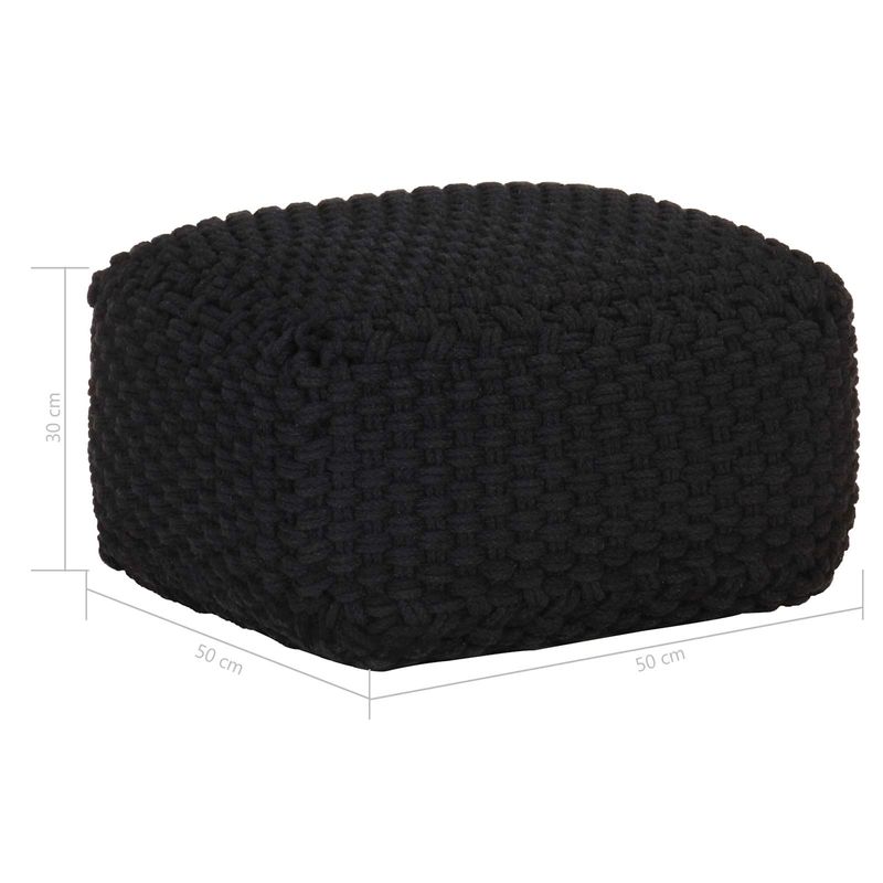 Casa si Gradina - Mobilier - Scaune si fotolii - Tabureti - Taburet Pouffe Negru 50 x 50 x 30 cm - Infinity.ro
