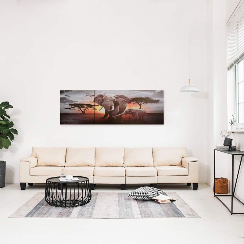 Casa si Gradina - Decoratiuni - Tablouri - Pictura pe panza Animal Print Multicolour 120 x 40 cm Panza - Infinity.ro