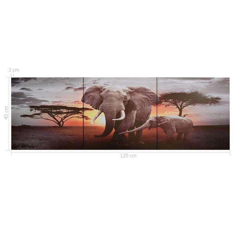 Casa si Gradina - Decoratiuni - Tablouri - Pictura pe panza Animal Print Multicolour 120 x 40 cm Panza - Infinity.ro