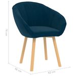 Casa si Gradina - Mobilier - Scaune si fotolii - Scaune - Scaun de sufragerie albastru 62 x 58 x 76 cm Catifea - Infinity.ro