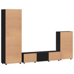 Casa si Gradina - Mobilier - Seturi de mobilier - Seturi living - Set comoda TV cu sertar cu Raft cu usa Negru Lemn compozit - Infinity.ro