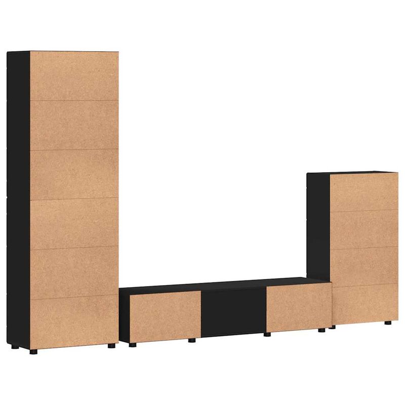 Casa si Gradina - Mobilier - Seturi de mobilier - Seturi living - Set comoda TV cu sertar cu Raft cu usa Negru Lemn compozit - Infinity.ro