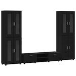 Casa si Gradina - Mobilier - Seturi de mobilier - Seturi living - Set comoda TV cu sertar cu Raft cu usa Negru Lemn compozit - Infinity.ro