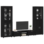 Casa si Gradina - Mobilier - Seturi de mobilier - Seturi living - Set comoda TV cu sertar cu Raft cu usa Negru Lemn compozit - Infinity.ro