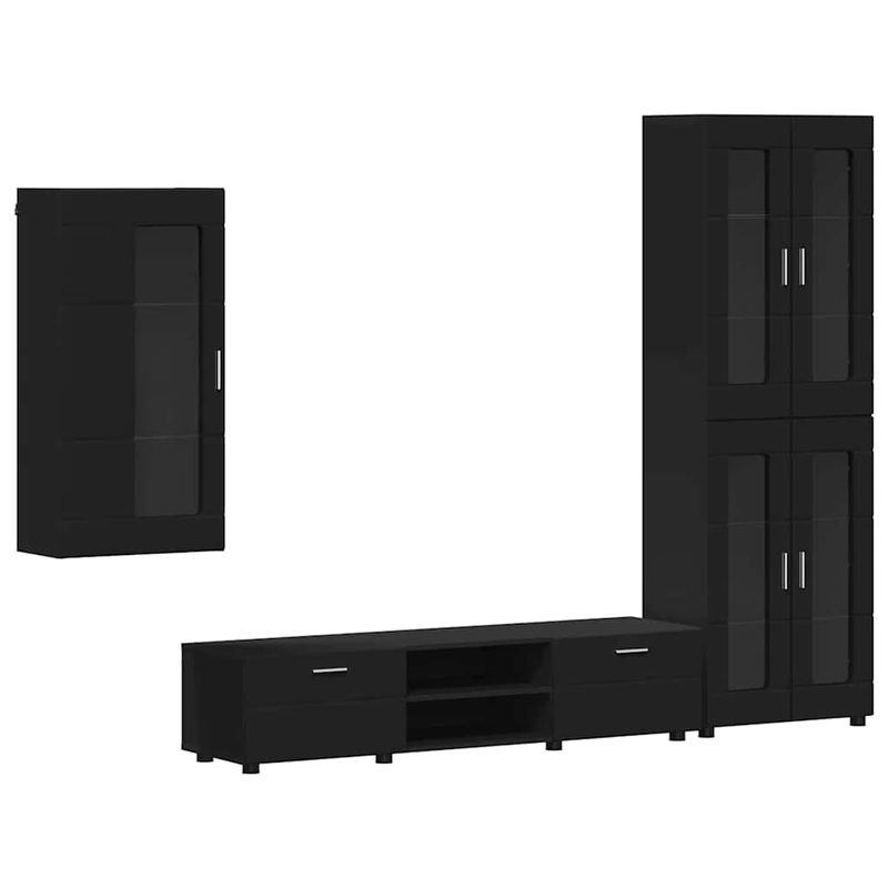 Casa si Gradina - Mobilier - Seturi de mobilier - Seturi living - Set comoda TV cu sertar cu Raft Pe perete Negru Lemn compozit - Infinity.ro