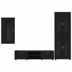 Casa si Gradina - Mobilier - Seturi de mobilier - Seturi living - Set comoda TV cu sertar cu Raft Pe perete Negru Lemn compozit - Infinity.ro