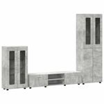 Casa si Gradina - Mobilier - Seturi de mobilier - Seturi living - Set comoda TV cu sertar cu Raft Gri din beton Lemn compozit - Infinity.ro