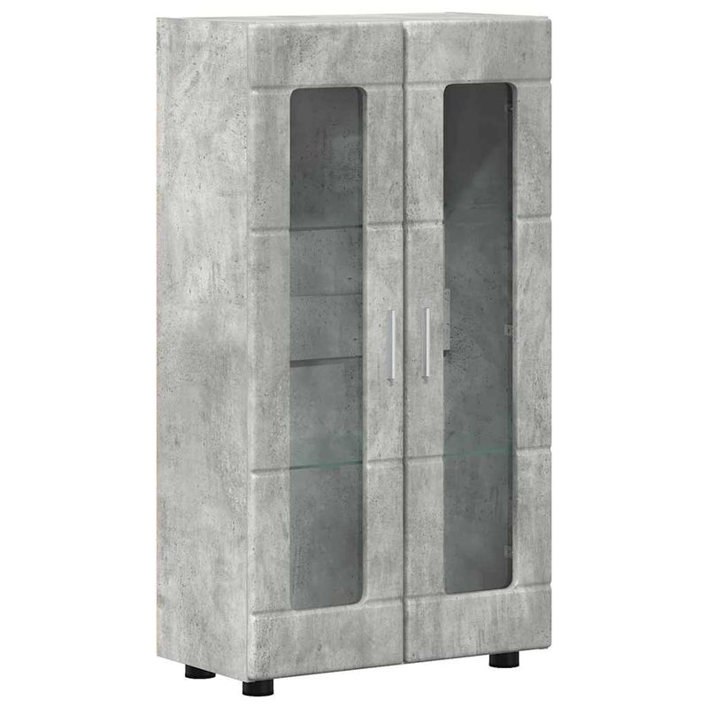 Casa si Gradina - Mobilier - Seturi de mobilier - Seturi living - Set comoda TV cu sertar cu Raft Gri din beton Lemn compozit - Infinity.ro