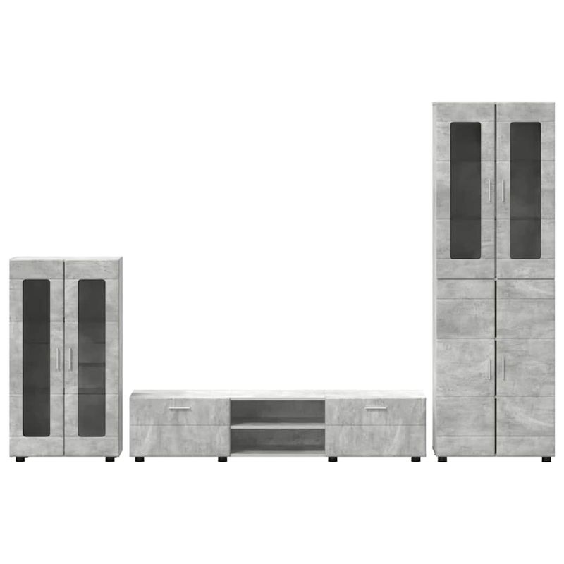 Casa si Gradina - Mobilier - Seturi de mobilier - Seturi living - Set comoda TV cu sertar cu Raft Gri din beton Lemn compozit - Infinity.ro