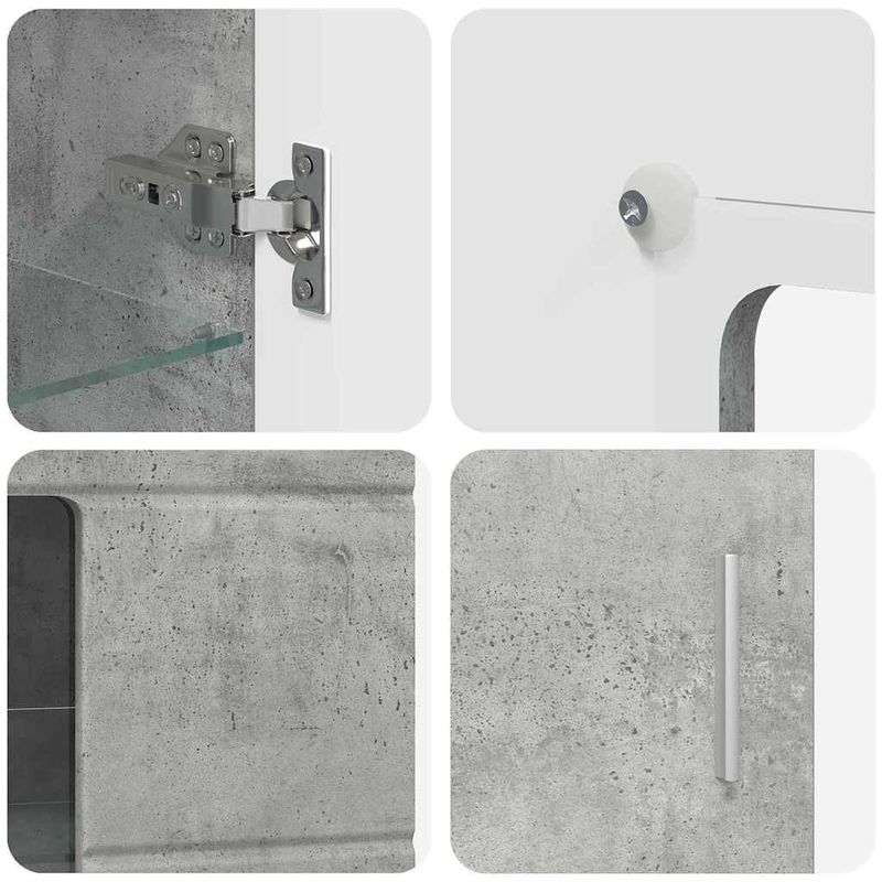 Casa si Gradina - Mobilier - Seturi de mobilier - Seturi living - Set comoda TV cu sertar cu Raft Gri din beton Lemn compozit - Infinity.ro