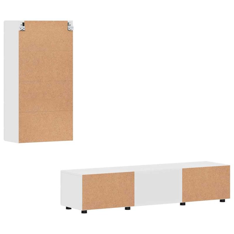Casa si Gradina - Mobilier - Seturi de mobilier - Seturi living - Set comoda TV cu sertar cu Raft Pe perete Alb Lemn compozit - Infinity.ro