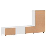 Casa si Gradina - Mobilier - Seturi de mobilier - Seturi living - Set comoda TV cu sertar cu Raft cu usa Alb lucios Lemn compozit - Infinity.ro