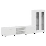 Casa si Gradina - Mobilier - Seturi de mobilier - Seturi living - Set comoda TV cu sertar cu Raft cu usa Alb lucios Lemn compozit - Infinity.ro