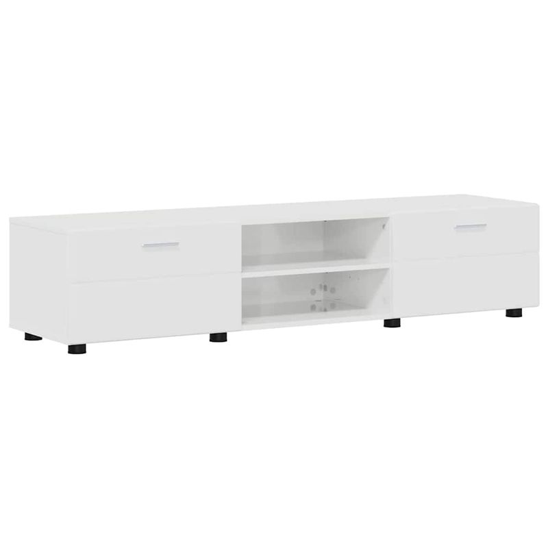 Casa si Gradina - Mobilier - Seturi de mobilier - Seturi living - Set comoda TV cu sertar cu Raft cu usa Alb lucios Lemn compozit - Infinity.ro
