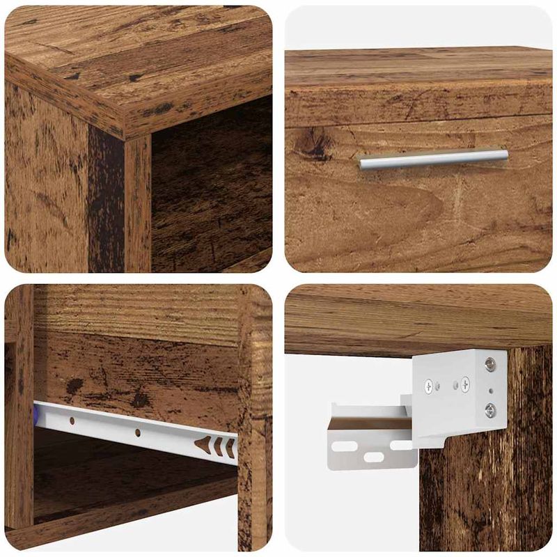 Casa si Gradina - Mobilier - Seturi de mobilier - Seturi living - Set comoda TV cu sertar cu Raft cu usa Lemn vechi Lemn compozit - Infinity.ro