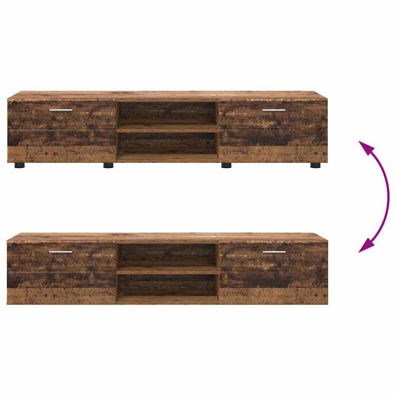 Casa si Gradina - Mobilier - Seturi de mobilier - Seturi living - Set comoda TV cu sertar cu Raft cu usa Lemn vechi Lemn compozit - Infinity.ro