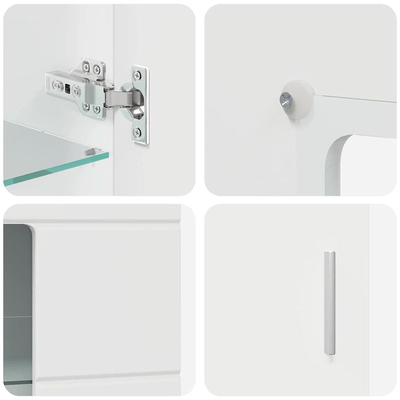 Casa si Gradina - Mobilier - Seturi de mobilier - Seturi living - Set comoda TV cu sertar cu Raft cu usa Alb lucios Lemn compozit - Infinity.ro