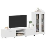 Casa si Gradina - Mobilier - Seturi de mobilier - Seturi living - Set comoda TV cu sertar cu Raft cu depozitare Alb Lemn compozit - Infinity.ro