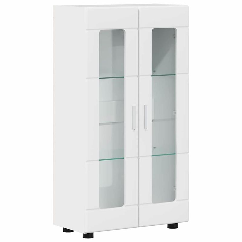 Casa si Gradina - Mobilier - Seturi de mobilier - Seturi living - Set comoda TV cu sertar cu Raft cu usa Alb lucios Lemn compozit - Infinity.ro