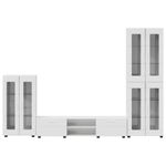 Casa si Gradina - Mobilier - Seturi de mobilier - Seturi living - Set comoda TV cu sertar cu Raft cu usa Alb lucios Lemn compozit - Infinity.ro