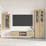 Casa si Gradina - Mobilier - Seturi de mobilier - Seturi living - Set comoda TV cu sertar cu Raft Stejar Sonoma Lemn compozit - Infinity.ro