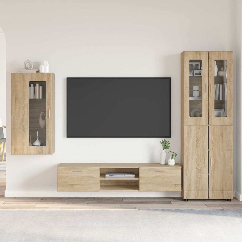 Casa si Gradina - Mobilier - Seturi de mobilier - Seturi living - Set comoda TV cu sertar cu Raft Stejar Sonoma Lemn compozit - Infinity.ro