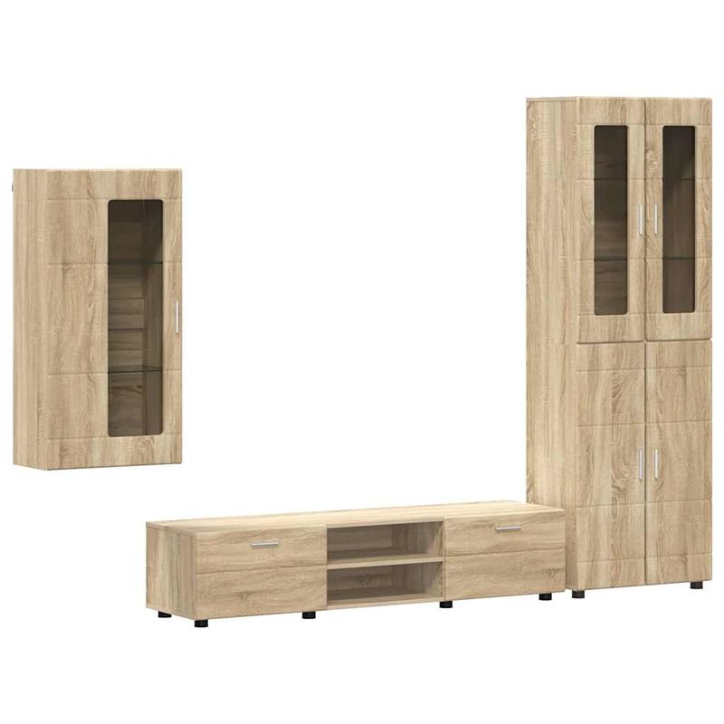 Casa si Gradina - Mobilier - Seturi de mobilier - Seturi living - Set comoda TV cu sertar cu Raft Stejar Sonoma Lemn compozit - Infinity.ro