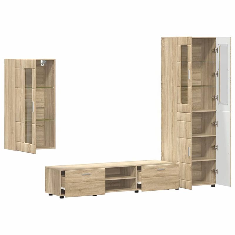 Casa si Gradina - Mobilier - Seturi de mobilier - Seturi living - Set comoda TV cu sertar cu Raft Stejar Sonoma Lemn compozit - Infinity.ro