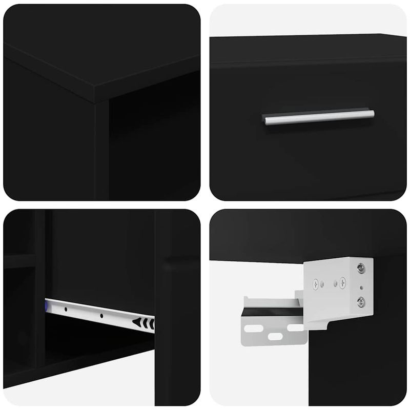 Casa si Gradina - Mobilier - Seturi de mobilier - Seturi living - Set comoda TV cu sertar cu Raft cu usa Negru Lemn compozit - Infinity.ro