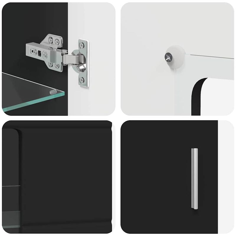 Casa si Gradina - Mobilier - Seturi de mobilier - Seturi living - Set comoda TV cu sertar cu Raft cu usa Negru Lemn compozit - Infinity.ro