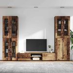 Casa si Gradina - Mobilier - Seturi de mobilier - Seturi living - Set comoda TV cu sertar cu Raft cu usa Lemn vechi Lemn compozit - Infinity.ro