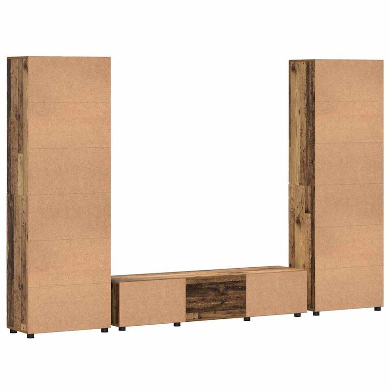 Casa si Gradina - Mobilier - Seturi de mobilier - Seturi living - Set comoda TV cu sertar cu Raft cu usa Lemn vechi Lemn compozit - Infinity.ro