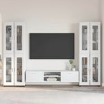 Casa si Gradina - Mobilier - Seturi de mobilier - Seturi living - Set comoda TV cu sertar cu Raft cu depozitare Alb Lemn compozit - Infinity.ro