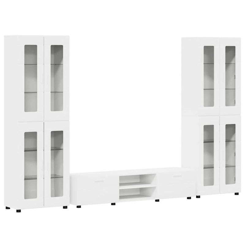 Casa si Gradina - Mobilier - Seturi de mobilier - Seturi living - Set comoda TV cu sertar cu Raft cu depozitare Alb Lemn compozit - Infinity.ro
