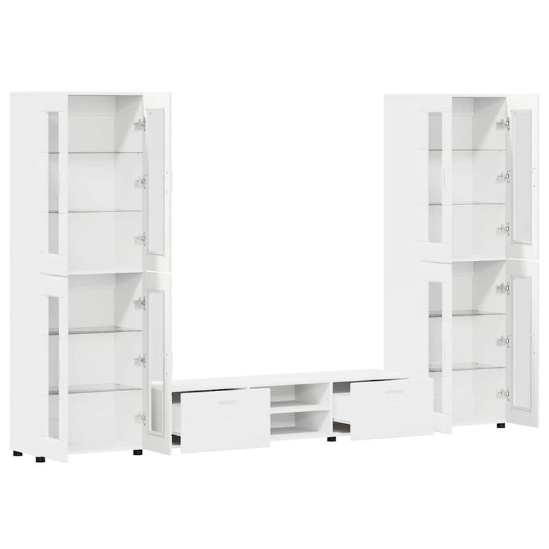 Casa si Gradina - Mobilier - Seturi de mobilier - Seturi living - Set comoda TV cu sertar cu Raft cu depozitare Alb Lemn compozit - Infinity.ro