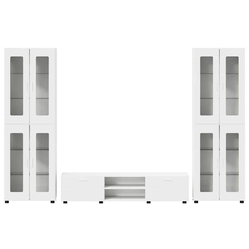 Casa si Gradina - Mobilier - Seturi de mobilier - Seturi living - Set comoda TV cu sertar cu Raft cu depozitare Alb Lemn compozit - Infinity.ro