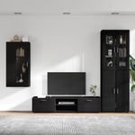 Casa si Gradina - Mobilier - Seturi de mobilier - Seturi living - Set comoda TV cu sertar cu Raft Pe perete Negru Lemn compozit - Infinity.ro