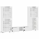 Casa si Gradina - Mobilier - Seturi de mobilier - Seturi living - Set comoda TV cu sertar cu Raft cu usa Alb lucios Lemn compozit - Infinity.ro