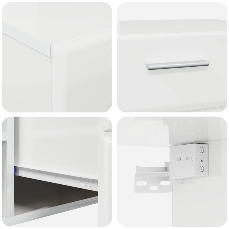 Casa si Gradina - Mobilier - Seturi de mobilier - Seturi living - Set comoda TV cu sertar cu Raft cu usa Alb lucios Lemn compozit - Infinity.ro