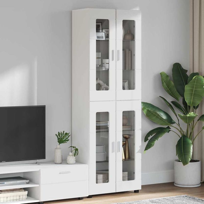 Casa si Gradina - Mobilier - Seturi de mobilier - Seturi living - Bufet cu Raft cu depozitare Alb 60 x 35 x 182 cm Lemn compozit - Infinity.ro