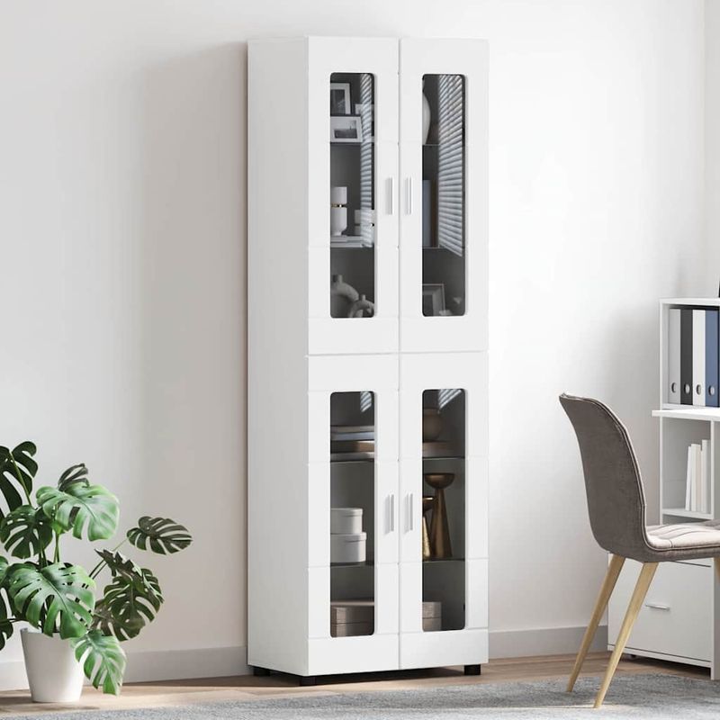 Casa si Gradina - Mobilier - Seturi de mobilier - Seturi living - Bufet cu Raft cu depozitare Alb 60 x 35 x 182 cm Lemn compozit - Infinity.ro