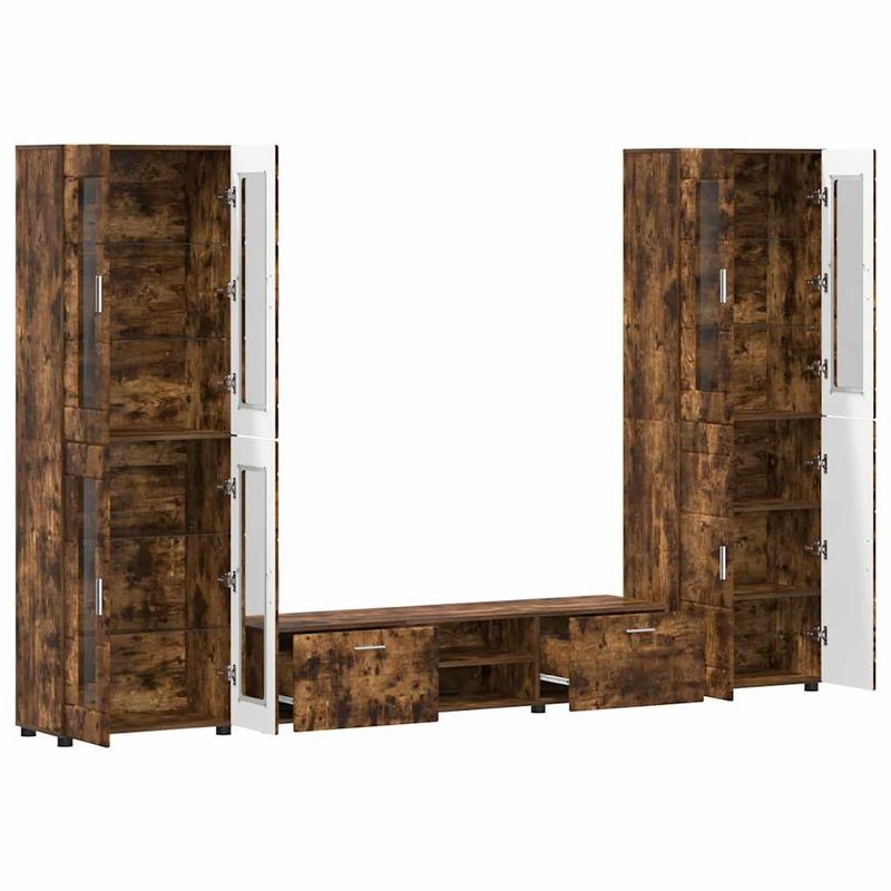 Casa si Gradina - Mobilier - Seturi de mobilier - Seturi living - Set comoda TV cu sertar cu Raft Stejar fumuriu Lemn compozit - Infinity.ro