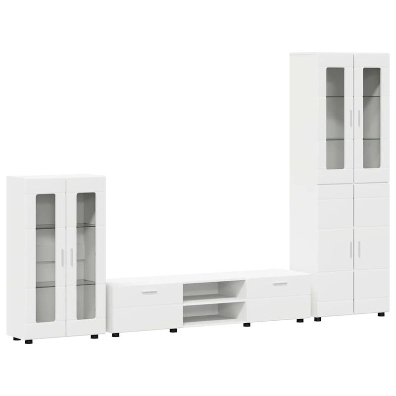 Casa si Gradina - Mobilier - Seturi de mobilier - Seturi living - Set comoda TV cu sertar cu Raft cu depozitare Alb Lemn compozit - Infinity.ro