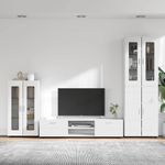 Casa si Gradina - Mobilier - Seturi de mobilier - Seturi living - Set comoda TV cu sertar cu Raft cu depozitare Alb Lemn compozit - Infinity.ro