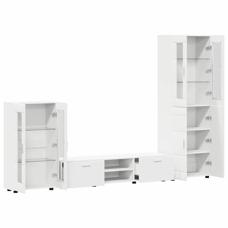 Casa si Gradina - Mobilier - Seturi de mobilier - Seturi living - Set comoda TV cu sertar cu Raft cu depozitare Alb Lemn compozit - Infinity.ro