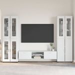 Casa si Gradina - Mobilier - Seturi de mobilier - Seturi living - Set comoda TV cu sertar cu Raft cu depozitare Alb Lemn compozit - Infinity.ro