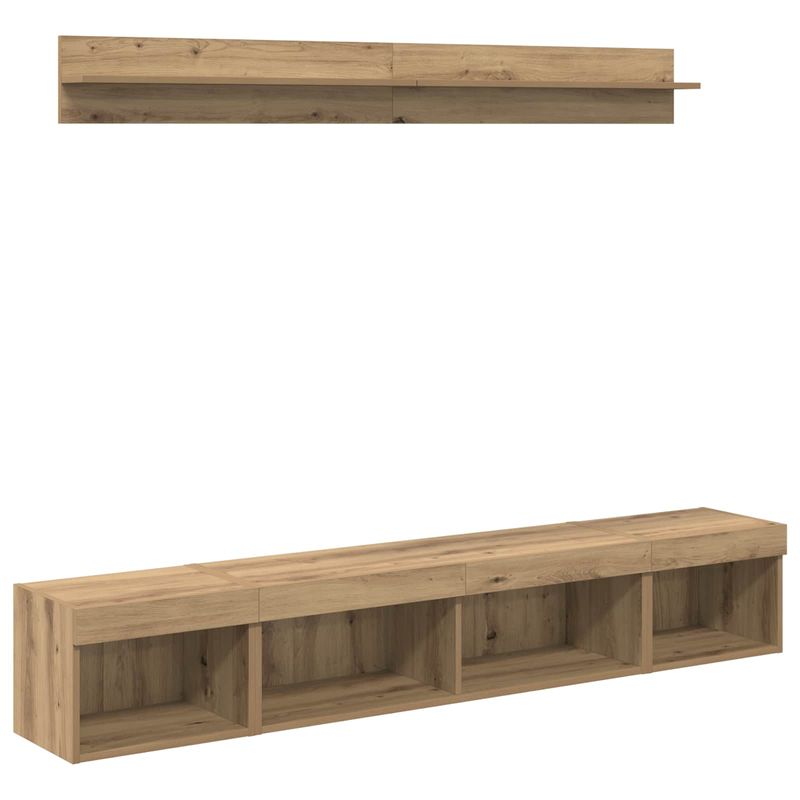 Casa si Gradina - Mobilier - Seturi de mobilier - Seturi living - Set Dulap pentru Televizor Montat pe Perete 5 pcs Stejar Artizanal - Infinity.ro