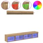 Casa si Gradina - Mobilier - Seturi de mobilier - Seturi living - Set Dulap pentru Televizor Montat pe Perete 5 pcs Stejar Artizanal - Infinity.ro